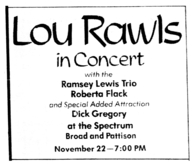 lou rawls / Ramsey Lewis Trio / Roberta Flack / Dick Gregory on Nov 22, 1969 [867-small]