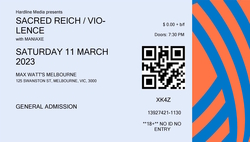 Ticket, Sacred Reich / Vio-Lence / Maniaxe on Mar 11, 2023 [294-small]