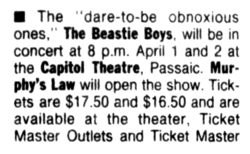 Beastie Boys / Public Enemy / Murphy's Law on Apr 2, 1987 [125-small]