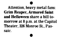 Grim Reaper / Armored Saint / Helloween on Oct 3, 1987 [177-small]