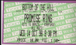 tags: Jets to Brazil, Knapsack, The Promise Ring, Ticket, Bottom of the Hill - Jets to Brazil / The Promise Ring / Knapsack on Oct 14, 1998 [425-small]