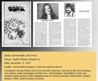 Bonnie Raitt / John Prine on Dec 12, 1975 [660-small]