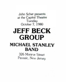 Jeff Beck / Michael Stanley Band on Oct 7, 1980 [777-small]