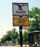We finally get our name on the sign, and they screw up the date. I hope no one showed up to see us on July 11th., Central Lake Super Hero's SKA PUNK SHOW on Aug 1, 1998 [780-small]