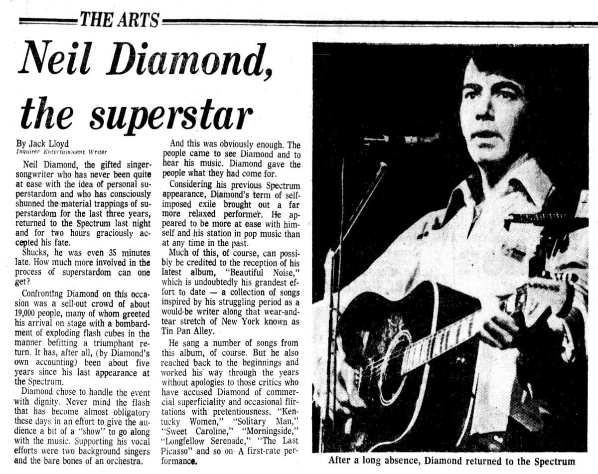 Neil Diamond Concert & Tour History (Updated for 2024) Concert Archives