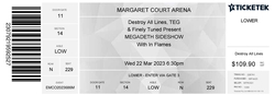 Ticket, Megadeth / In Flames on Mar 22, 2023 [672-small]