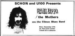 Frank Zappa / Climax Blues Band on Nov 27, 1974 [594-small]