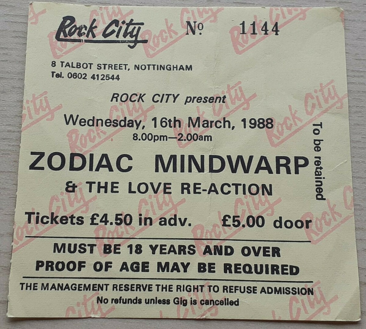 Zodiac Mindwarp & The Love ReAction Concert & Tour History Concert Archives