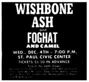 Foghat / Wishbone Ash / Camel on Dec 4, 1974 [785-small]