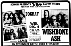 Foghat / Wishbone Ash / Camel on Dec 4, 1974 [786-small]