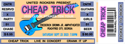 Cheap Trick - Concert #97 For Me, tags: Cheap Trick, Peachtree City, Georgia, United States, Advertisement, Ticket, Frederick Brown, Jr. Amphitheater (The Fred) - Cheap Trick / Robin Taylor Zander on Sep 23, 2023 [358-small]