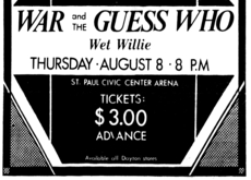 War / The Guess Who / Wet Willie on Aug 8, 1974 [359-small]