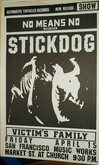 tags: No means no, Stickdog, Victim's Family, Gig Poster, SF Music Works - No means no / Stickdog / Victim's Family on Apr 15, 1988 [988-small]