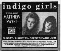 Indigo Girls / Matthew Sweet on Aug 23, 1992 [435-small]