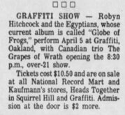 The Pittsburgh Press
Pittsburgh, Pennsylvania · Saturday, March 19, 1988, Robyn Hitchcock & The Egyptians / The Grapes Of Wrath on Apr 5, 1988 [642-small]