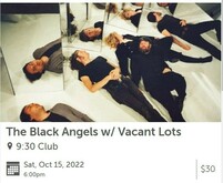 From the Washingtonian Magazine's event calendar., The Black Angels / The Vacant Lots on Oct 15, 2022 [907-small]