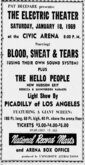 Pittsburgh Press, 
Pittsburgh, Pennsylvania · Sunday, January 12, 1969, Blood, Sweat & Tears / The Hello People / New Hudson Exit / Rebecca and the Sunny Brook Farmers on Jan 18, 1969 [018-small]