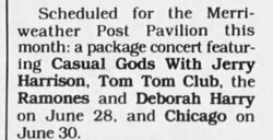 The Baltimore Sun, 
Baltimore, Maryland, 
Fri, Jun 22, 1990 · Page 76, Jerry Harrison / Ramones / Tom Tom Club / Deborah Harry on Jun 28, 1990 [068-small]