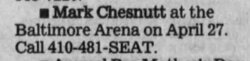 The Baltimore Sun, Baltimore, Maryland · Thursday, January 06, 2000, Mark Chesnutt on Apr 27, 1997 [076-small]