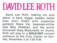 David Lee Roth / Cinderella on Nov 2, 1986 [326-small]