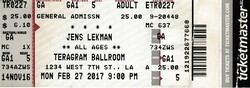 tags: Ticket - Jens Lekman on Feb 27, 2017 [565-small]
