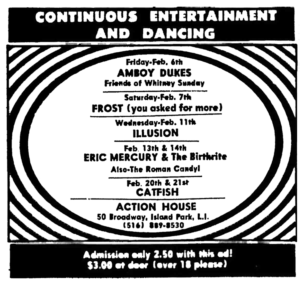 Feb 06, 1970: The Amboy Dukes / Ted Nugent / Friends Of Whitney Sunday 