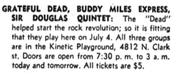 Grateful Dead / Buddy Miles Express / Sir Douglas Quintet on Jul 4, 1969 [322-small]
