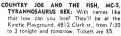 Country Joe & The Fish / MC5 / Tyrannosaurus Rex on Aug 22, 1969 [372-small]