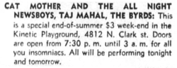 The Byrds / Cat Mother and the All Night Newsboys / Taj Mahal on Aug 29, 1969 [374-small]