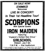 Scorpions / Iron Maiden / Girlschool on Jul 9, 1982 [893-small]
