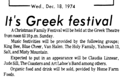 Van Halen / Blue Cheer / King Bee / The Holy Family / Yahowah 13 / Salt / Misty Mountain on Dec 22, 1974 [569-small]