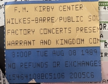 Warrant / Kingdom Come on Aug 8, 1989 [833-small]