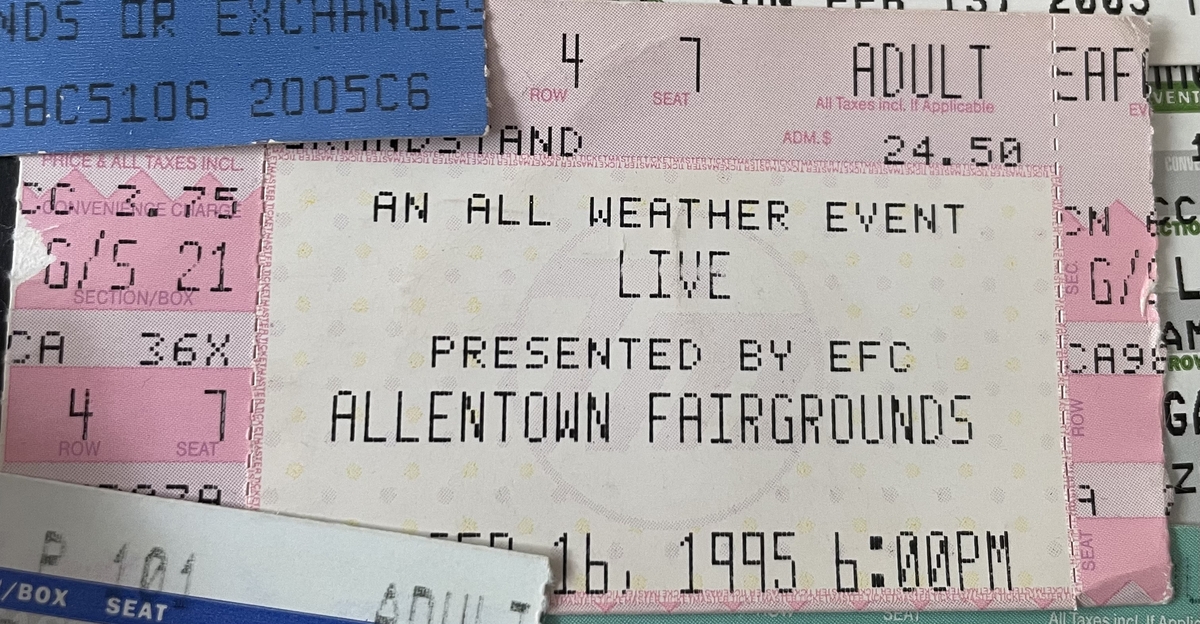 Sep 16, 1995 LĪVE at Allentown Fairgrounds Allentown, Pennsylvania, United States Concert