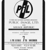 Public Image Ltd. / Savage Republic / Michael Sheppard on Nov 7, 1982 [794-small]