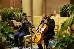 Edward W. Hardy and Eric Cooper performing in the Garden Court at the Frick Collection (2018), tags: Edward W. Hardy, Eric Cooper, The Frick Collection, New York, New York, United States, Crowd, Stage Design, Advertisement, The Frick Collection - Edward W. Hardy / Eric Cooper / The Frick Collection on Feb 2, 2018 [609-small]