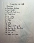 Washed Out setlist, tags: Setlist - Washed Out / Brijean on Feb 10, 2022 [744-small]