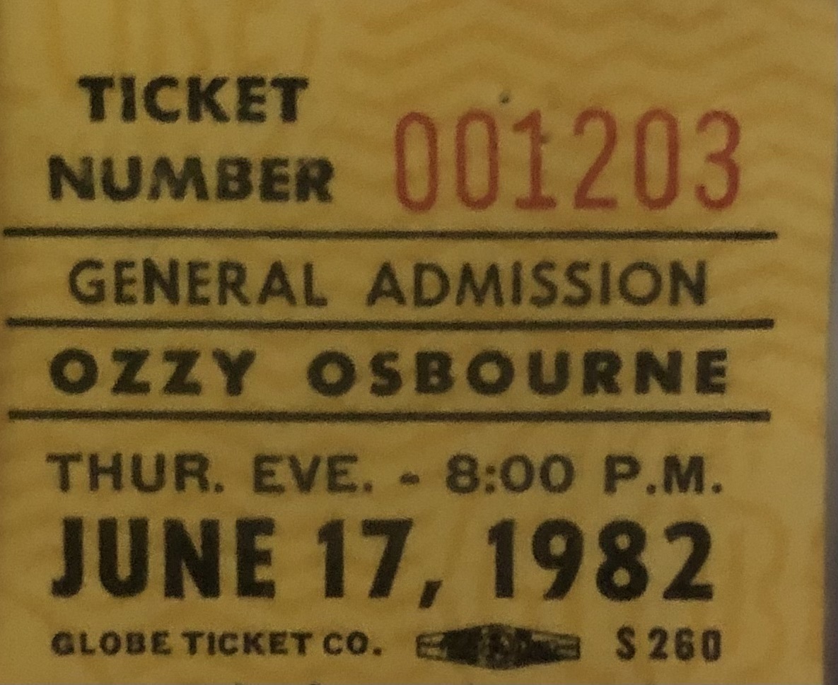 ozzy osbourne 1982 setlist