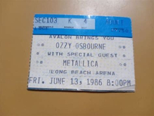 Ozzy Osbourne / Metallica on Jun 13, 1986 [308-small]