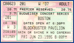 BOSTON -- My 43rd Concert, tags: Boston, Charlotte, North Carolina, United States, Ticket, Verizon Wireless Amphitheatre - Boston on Jun 23, 1995 [259-small]