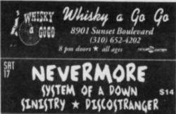 System of a Down / Nevermore / Sinistry / Discostranger on Jun 17, 1995 [000-small]
