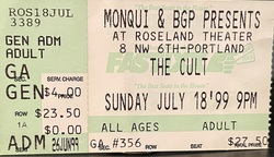 Ticket Stub, The Cult / New American Shame on Jul 18, 1999 [192-small]