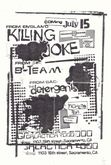 Killing Joke / B-Team / The Detergents on Jul 15, 1982 [999-small]