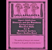 Lollapalooza 1991 Janes Addiction Farewell Tour on Aug 14, 1991 [380-small]