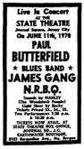 Paul Butterfield Blues Band / James Gang / N.R.B.Q. on Jun 11, 1970 [537-small]