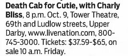 Death Cab for Cutie / Charly Bliss on Oct 9, 2018 [605-small]