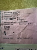 The Cure / The Obtainers / Classix Nouveaux / Visitors on Nov 17, 1980 [009-small]