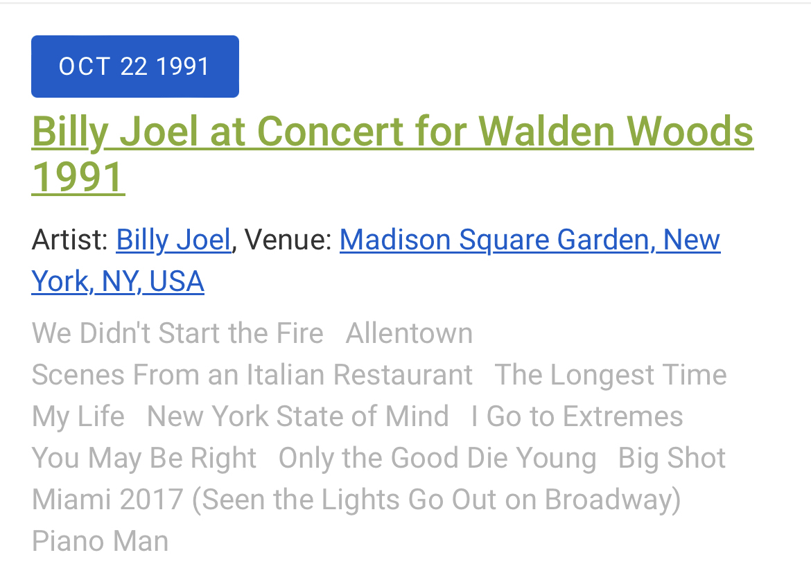 Sting/Billy Joel/Don Henley Concert & Tour History Concert Archives