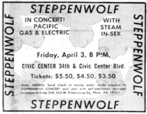 Steppenwolf / Pacific Gas & Electric / Steam / In-Sex on Apr 3, 1970 [827-small]
