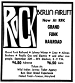 Grand Funk Railroad / Allman Brothers Band / Pacific Gas & Electric / Crow on Sep 20, 1970 [154-small]
