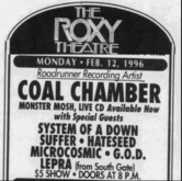 Coal Chamber / System of a Down / Suffer / Hateseed / Microcosmic / G.O.D. / Lepra on Feb 12, 1996 [270-small]